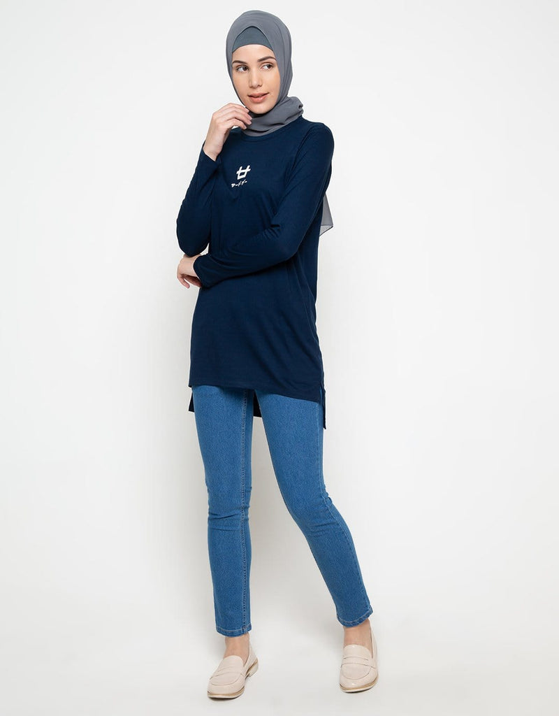 Third Day LTC92 mls logo dateng navy hijab lengan panjang wanita