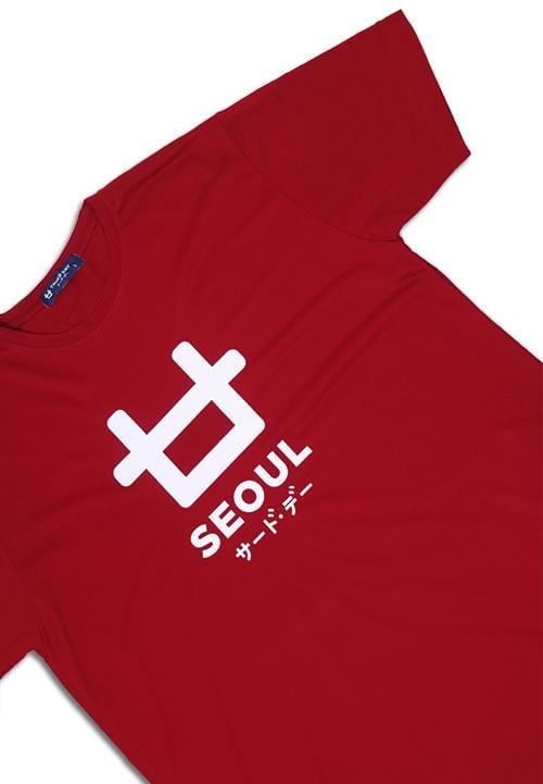 Third Day MTE64 logo seoul mr T-shirt Merah