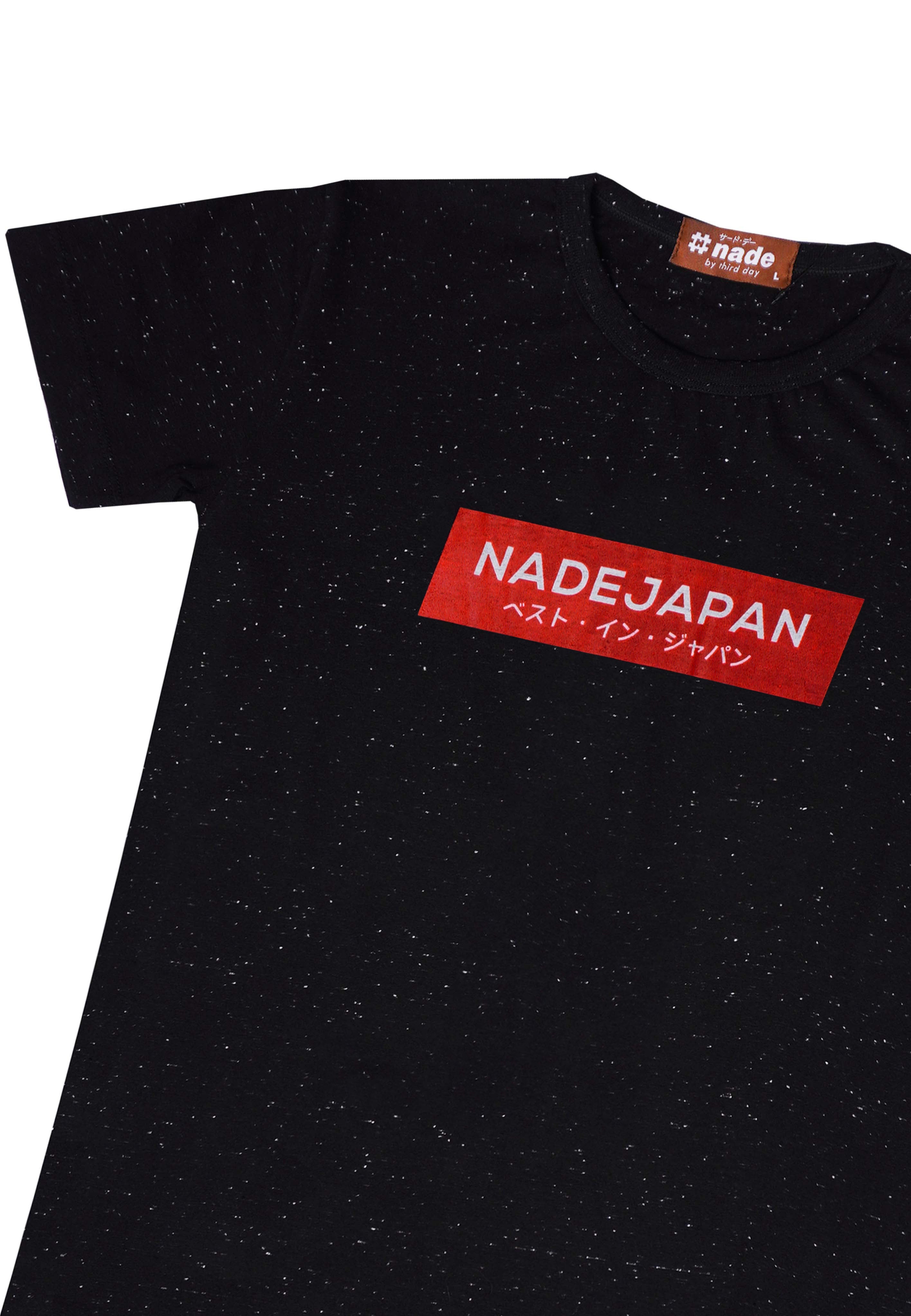 NT032W s/s Men Nade Jpn Box red blk nap hitam