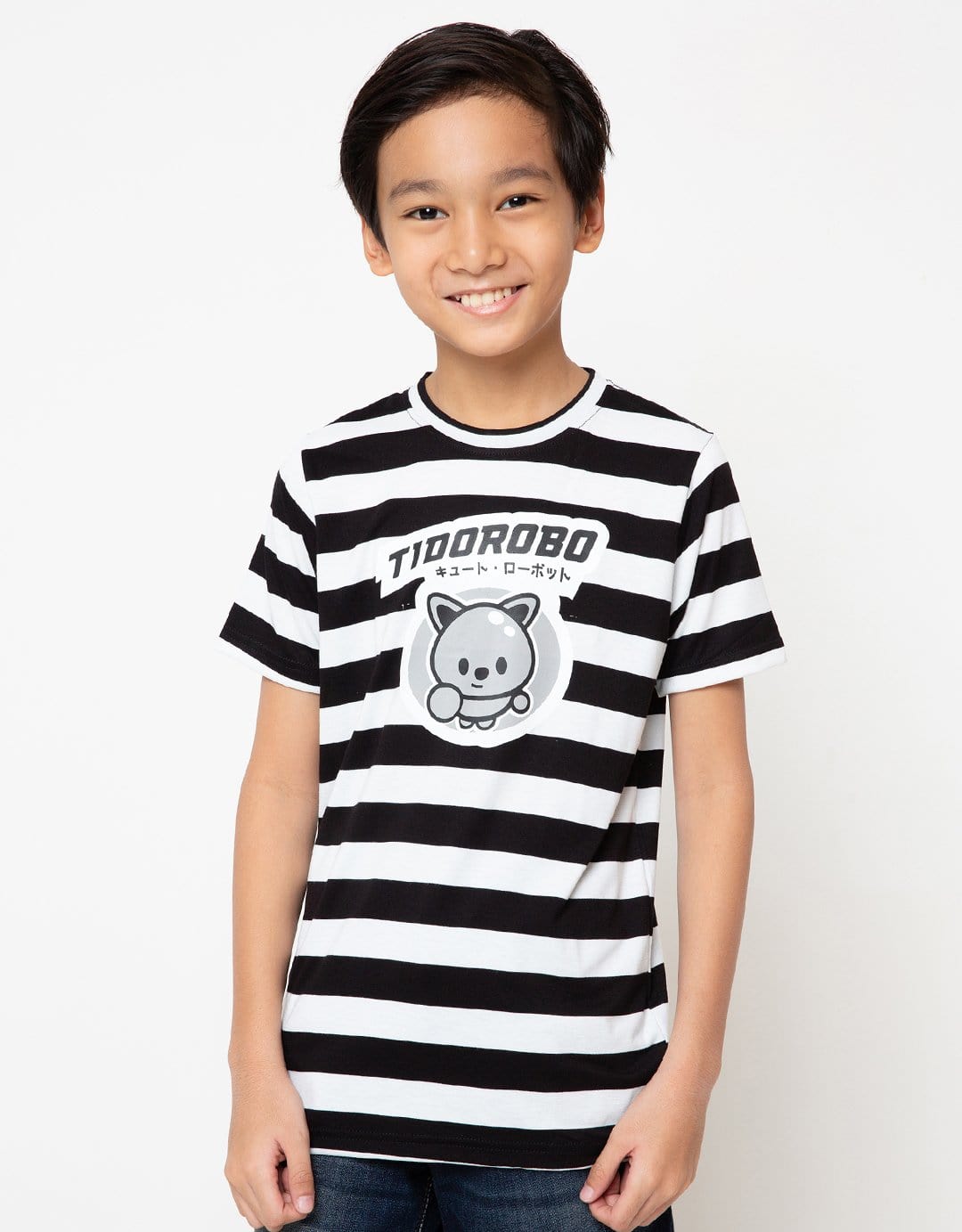 Td Kids BT153 kaos anak tido flying stripe hitam putih