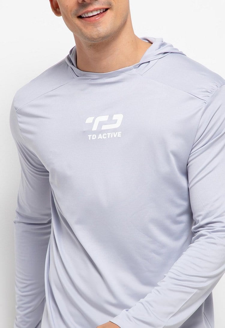 Td Active MS136 HOL Base Layer Pria Hoodie Abu Silver Olahraga Sport