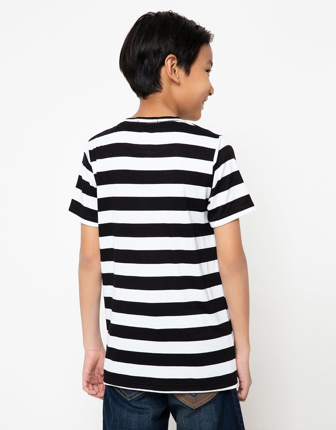 Td Kids BT153 kaos anak tido flying stripe hitam putih