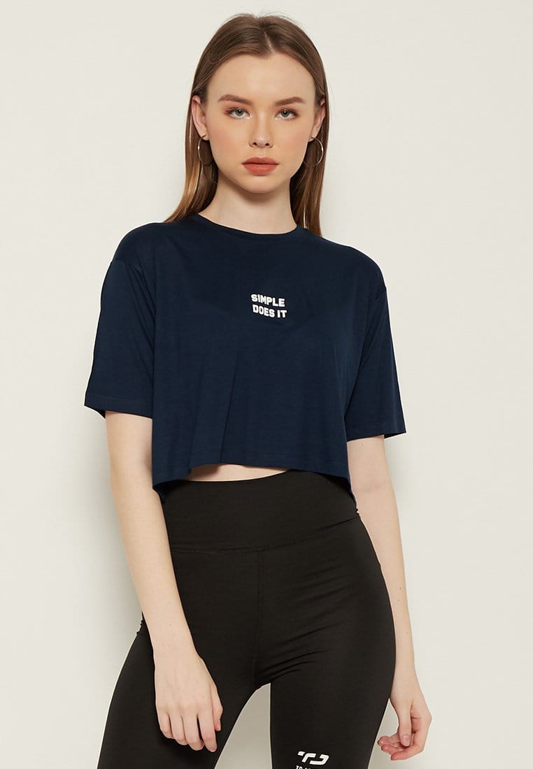 Third Day LTD20 OLC crop top loose simple does it navy
