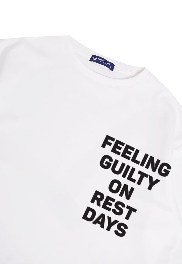 MTP99 kaos oversize gym bahan scuba tebal pria distro "feeling guilty on rest days" binaraga cowo putih