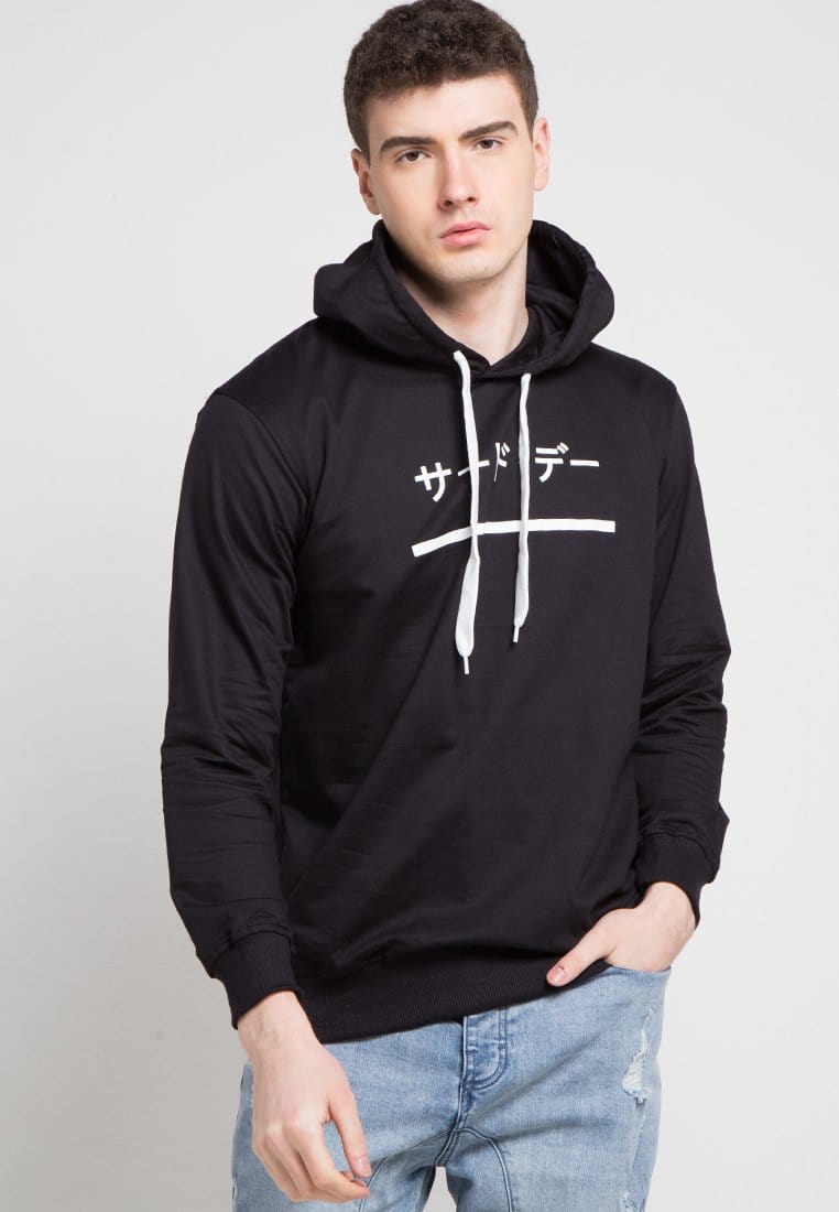 Third Day MO126D hoodies katakana underline blk Hoodie Hitam