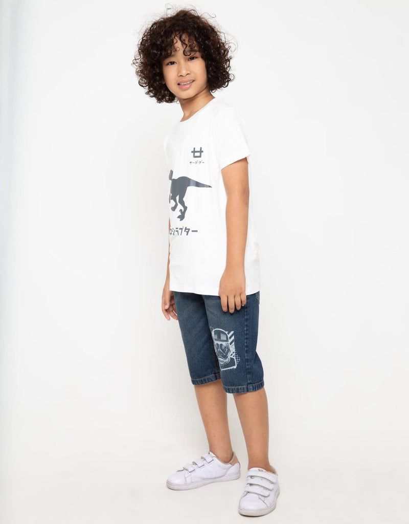 Td Kids BT175 kaos anak reptor abu logo dakir putih