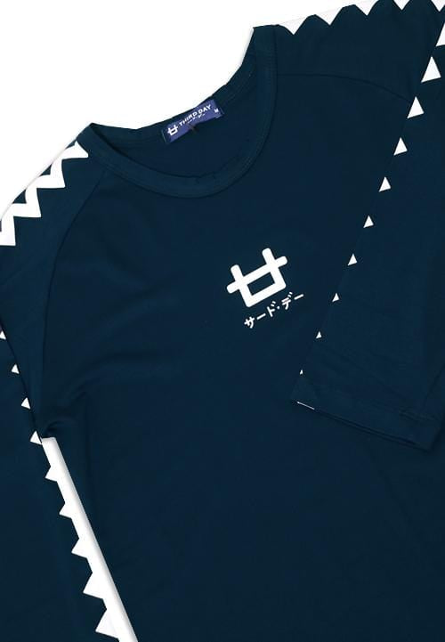 Third Day LTC40 rg zigzag logoicon navy kaos lengan panjang 3/4 ladies