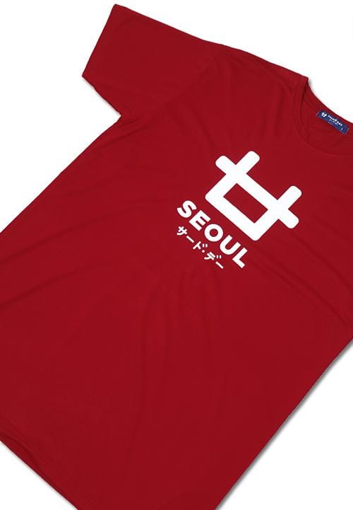 Third Day MTE64 logo seoul mr T-shirt Merah