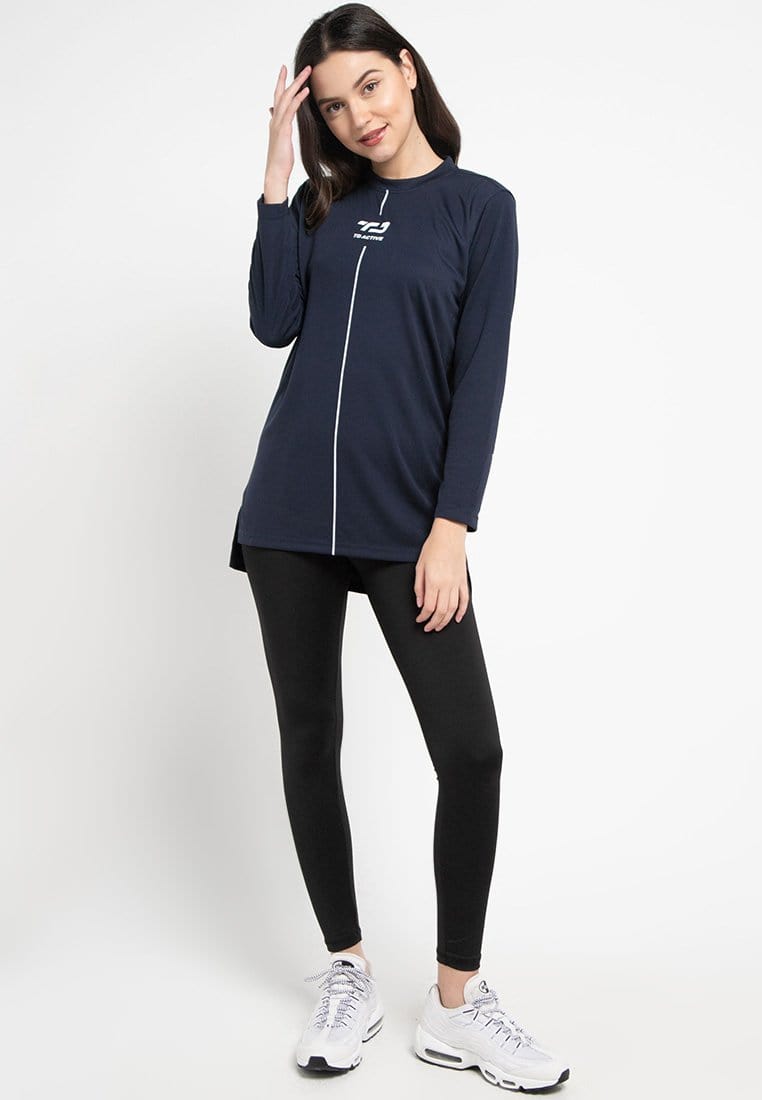 Td Active LS041 Sport mls raglan kaos olahraga wanita navy