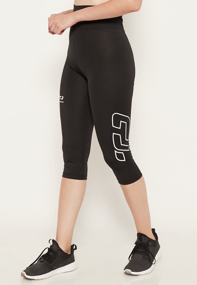 Td Active LB032 compression logo icon legging toreador olahraga wanita black