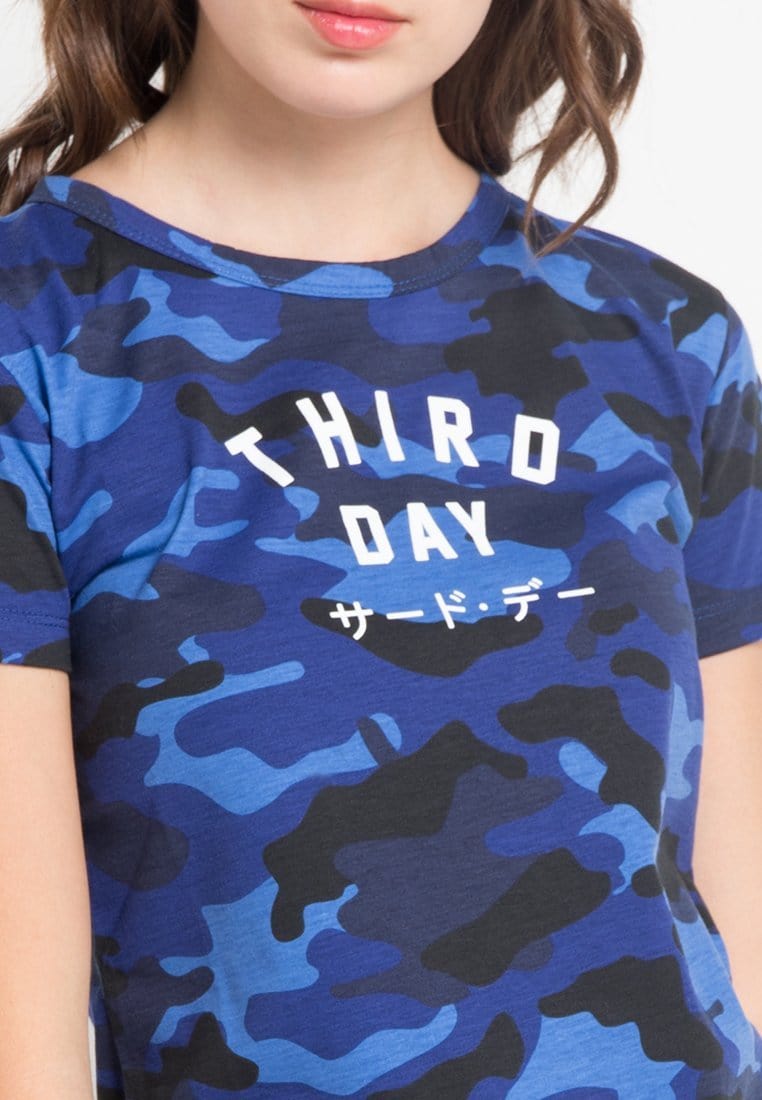 Third Day Lt610J S/S Lds Blue Camo Td Simple Wh