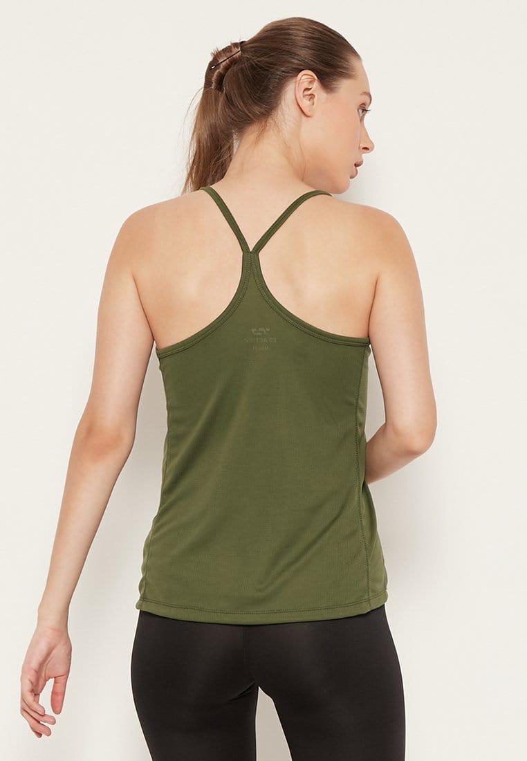 Td Active LS027 Sport tr tanktop running wanita dateng hijau TNI