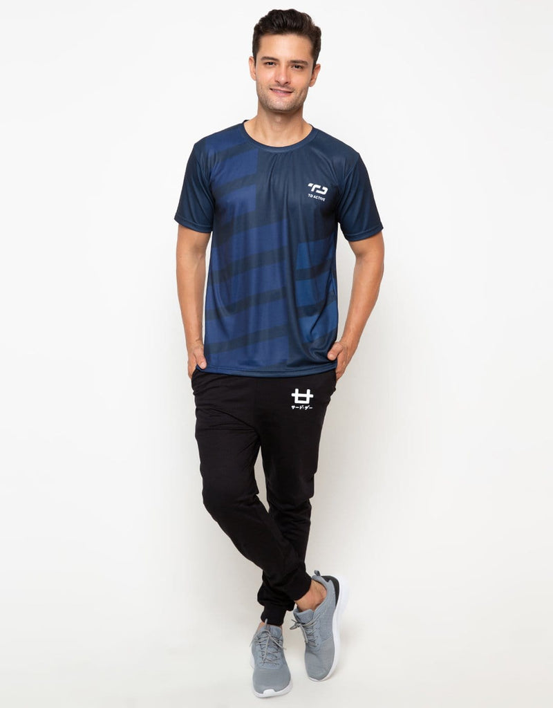 Td Active MS098 rib blue navy running jersey