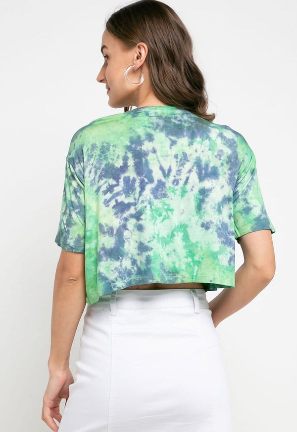 Third Day LTD37 OLC crop top tie dye green purple