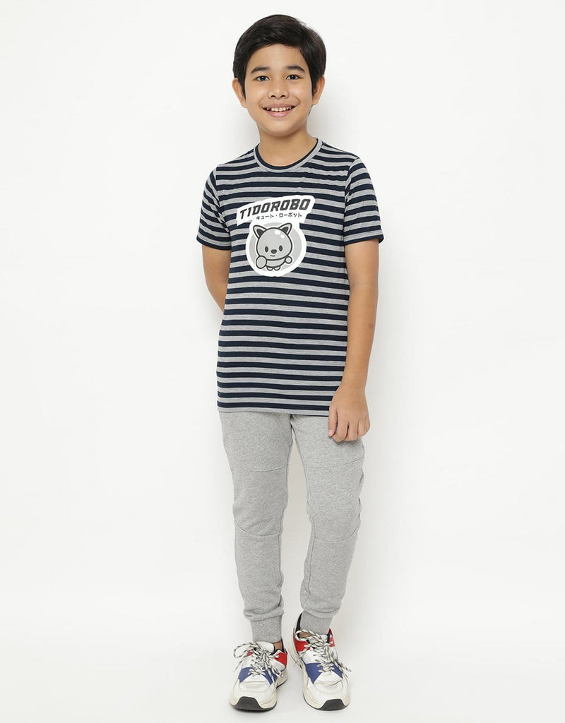 Td Kids BT154 kaos anak tido flying stripe abu navy