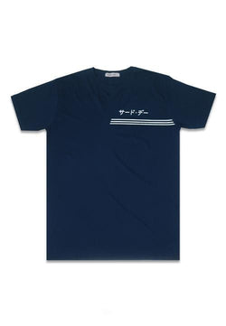 Third Day MTC85B 3underline katakana nv T-shirt Navy