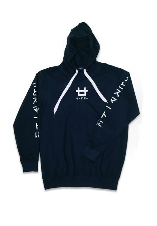 Third Day MO104C hoodies Katakana arm mid logo Hoodie Navy