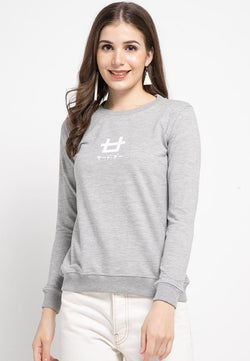 LO007 Thirdday sweater casual wanita dateng logo abu