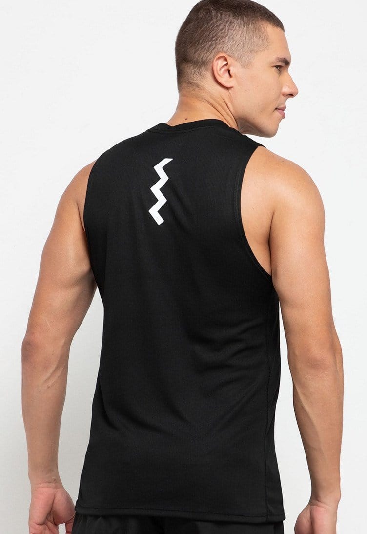 Td Active MS122 slvls Kutung Running Jersey Baju Lari Logo 3 Hitam