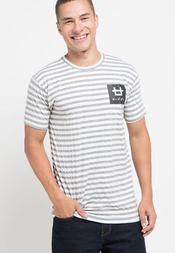 Third Day MTG83 kaos stp pria unisex logo box cst stripe putih abu