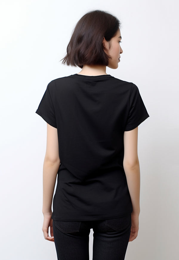 LTF24 kaos kaus t shirt wanita casual instacool "in a relationship with coffee" hitam