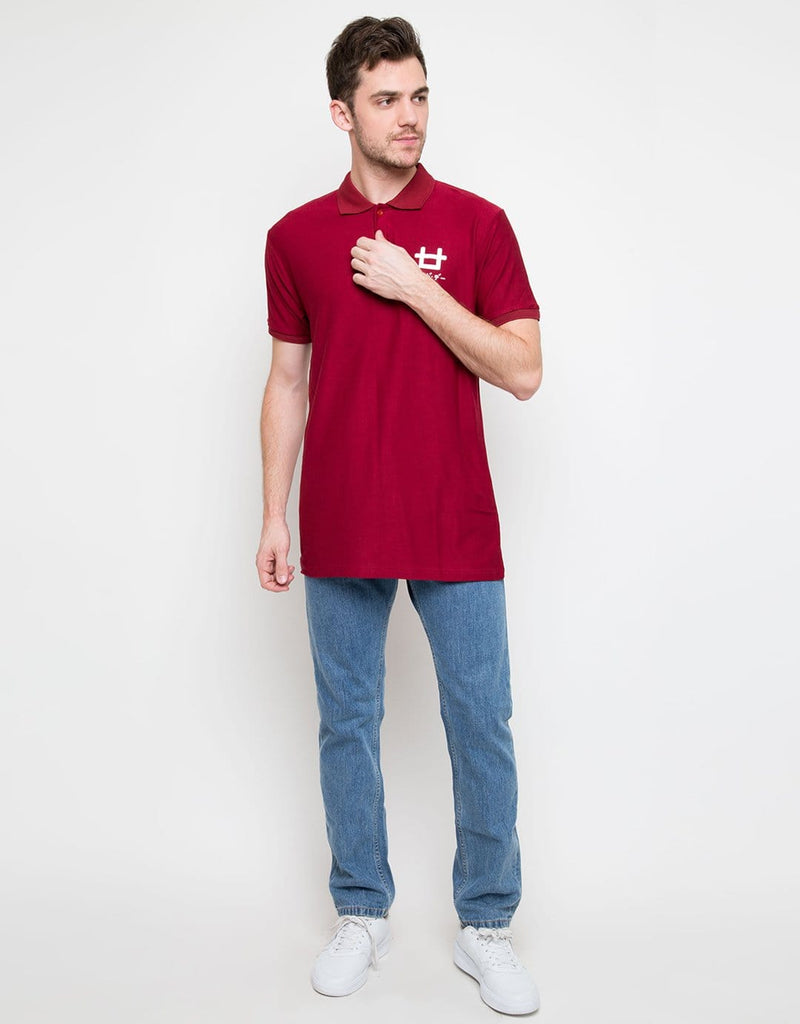 Third Day MTG80 polo casual pria logo icon shirt maroon