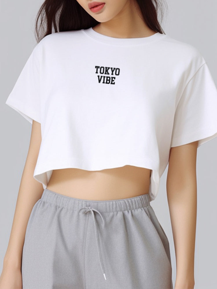 LTF13 kaos oversize crop top wanita instacool OLC 