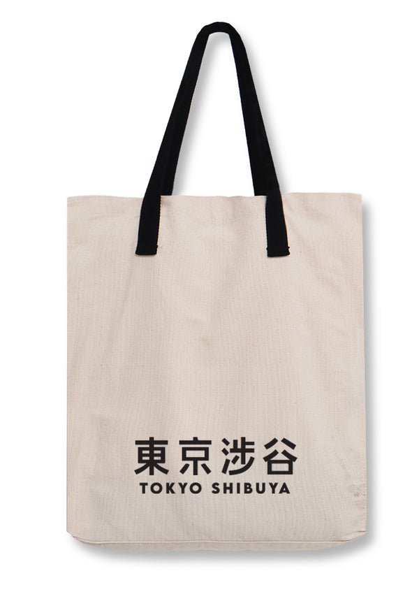AMC98 totebag aesthetic pria wanita kanvas krem putih "tokyo shibuya"