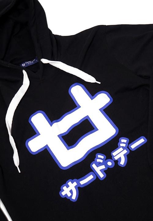 Third Day MO150 hoodies logo blue glow blk Hitam