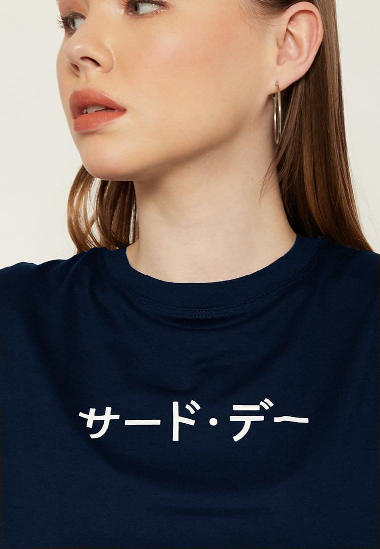 Third Day LTD19 RCP crop top katakana navy