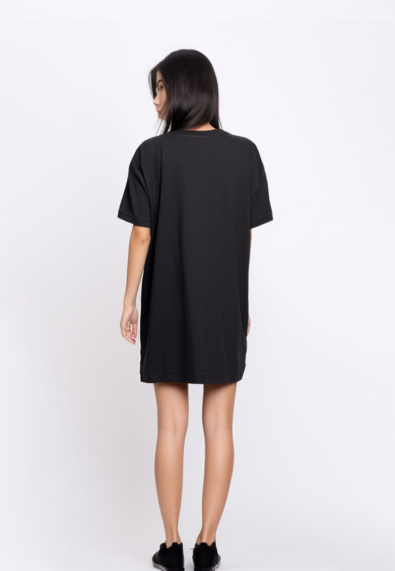 LTE97 long dress kaos t shirt oversize ld "katakana waist" hitam