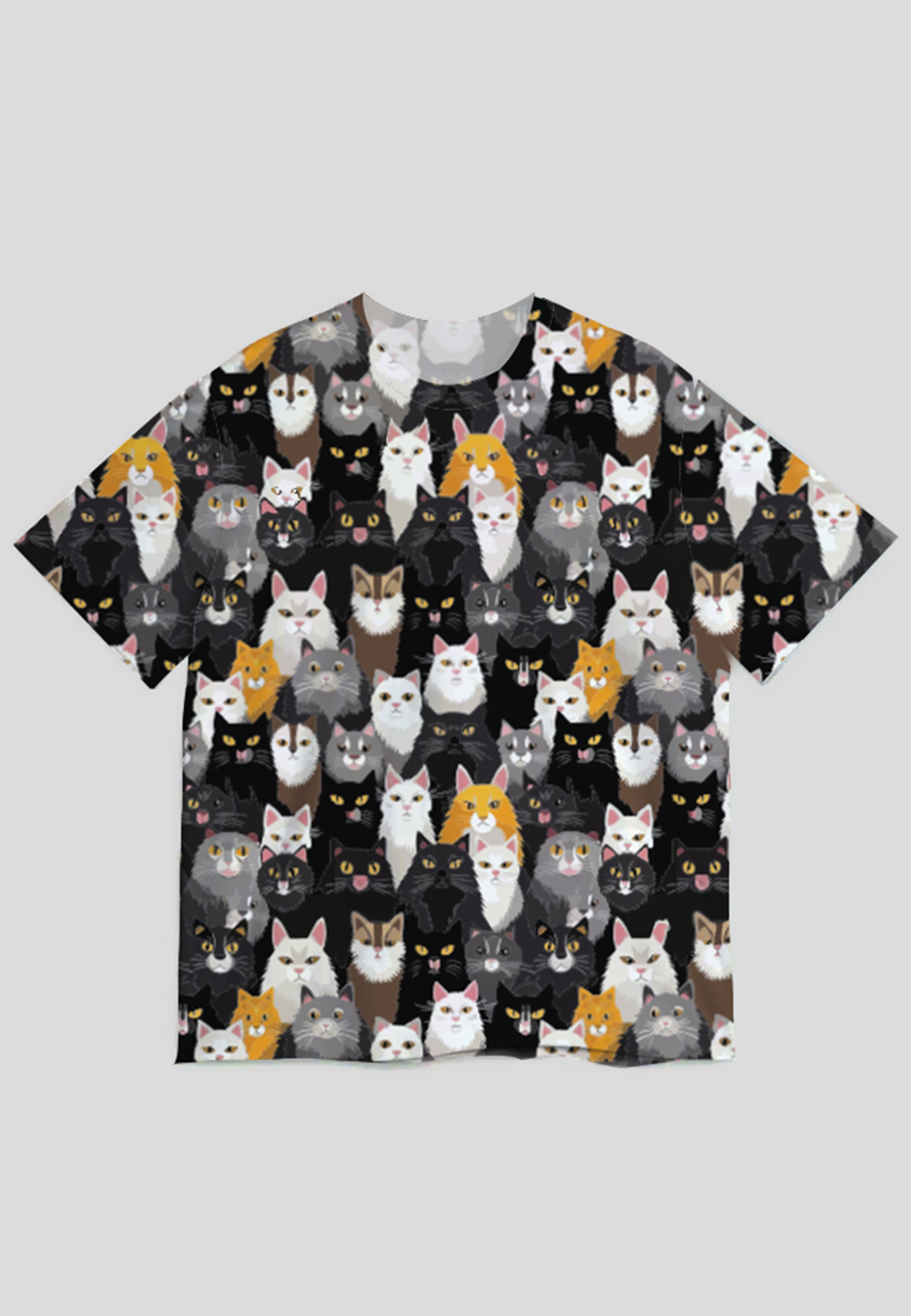 NX024 kaos oversize full print full gambar bahan tebal light scuba "kucing nation"