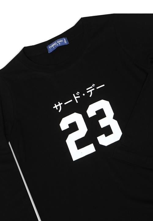 Td Kids DT130 23 katakana black kaos balita lengan panjang