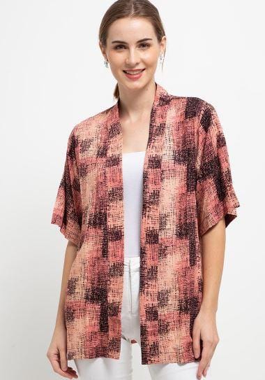 Nade NTA56 KMN Kimono Unisex Abstrak Pink Orange