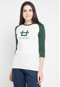 Third Day LT863Q 3/4 Lds Raglan Logo wh-green