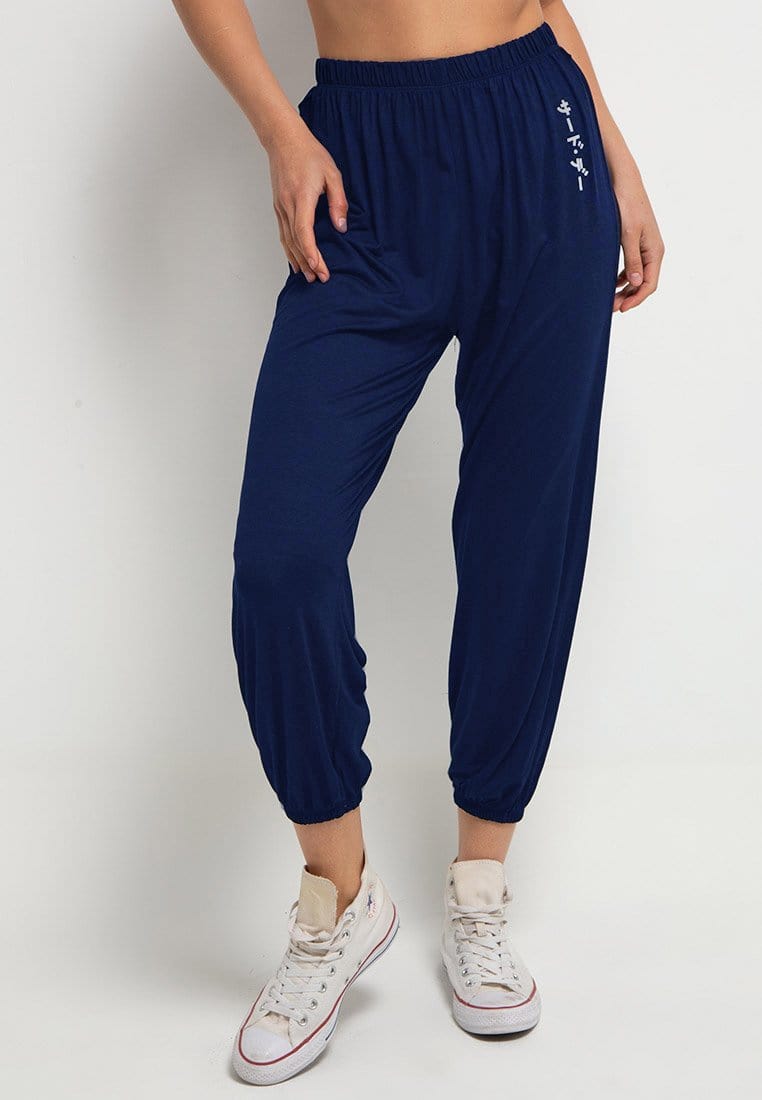 Third Day LC009 Celana Jogger Loose Wanita Loungewear Instacool Katakana Navy