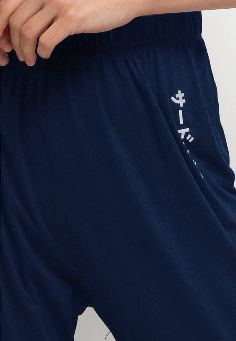 Third Day LC009 Celana Jogger Loose Wanita Loungewear Instacool Katakana Navy