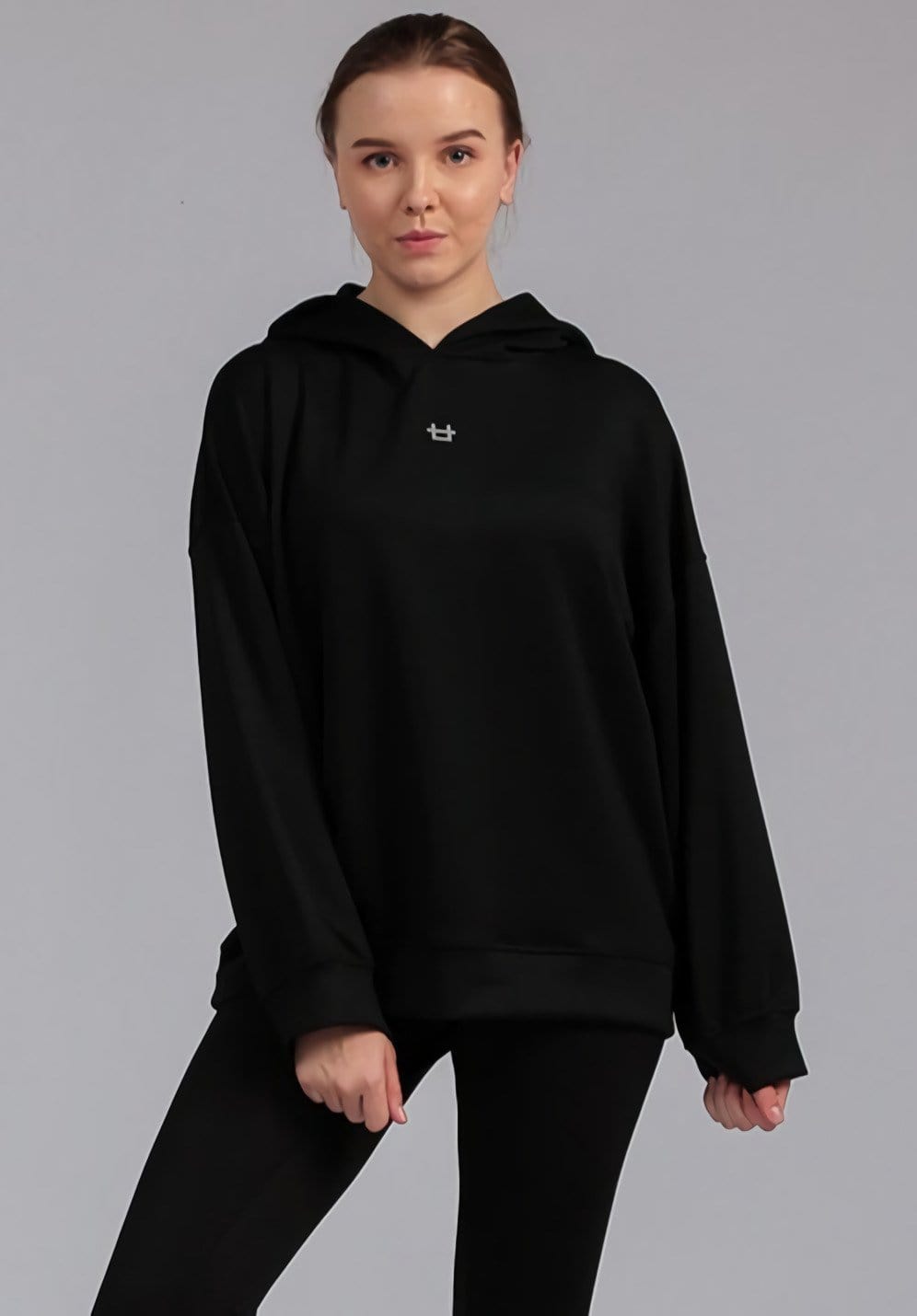 Third Day LO015 Over Shoulder Oversize Hoodie Logo Hitam