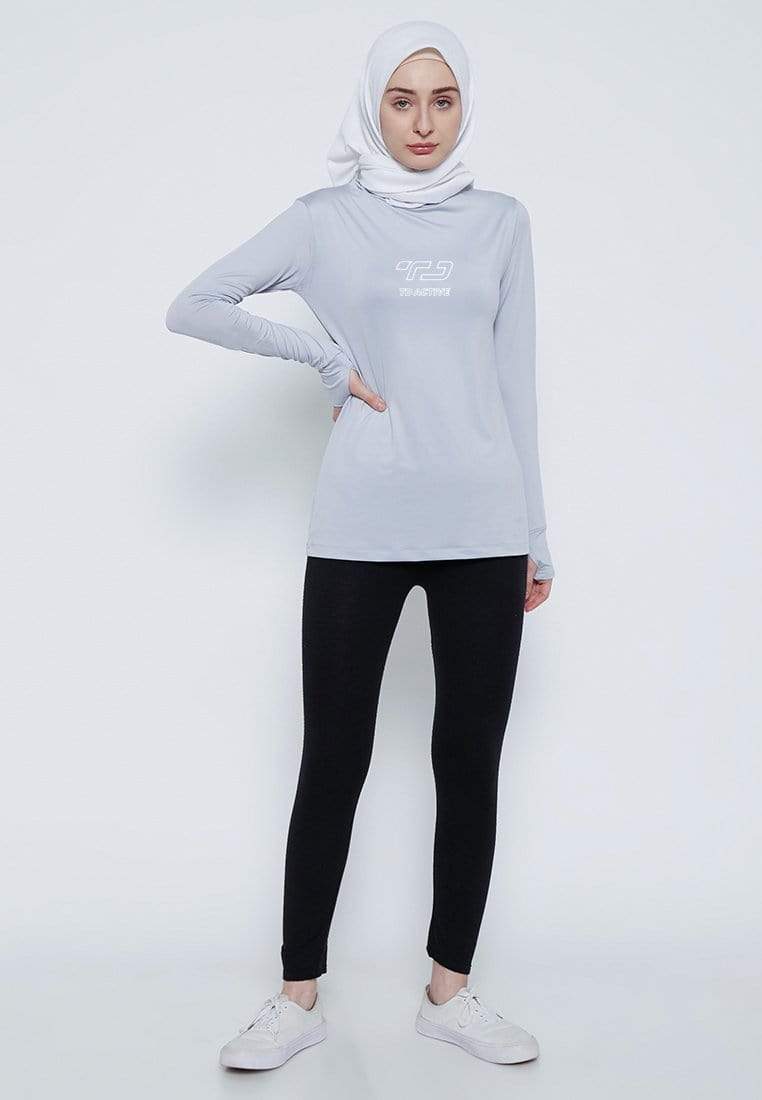 Td Active LS073 Sport inner outline kaos olahraga wanita abu muda
