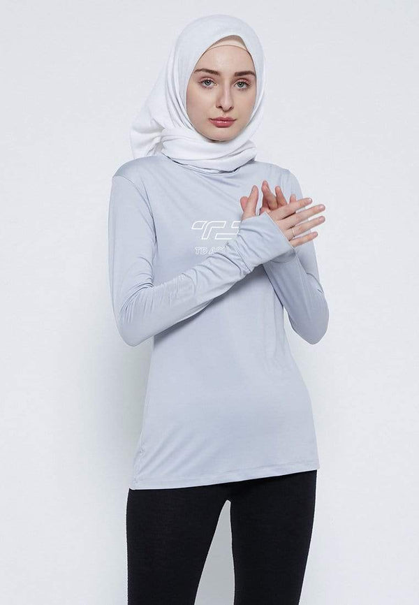 Td Active LS073 Sport inner outline kaos olahraga wanita abu muda