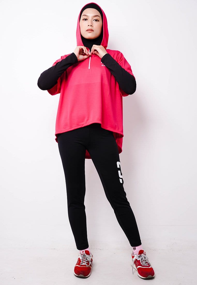 Td Active LSA60 Swagger Top With Hoodie Pink