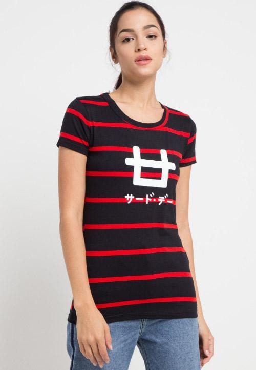 LT953T s/s Lds Logo stp blk-red