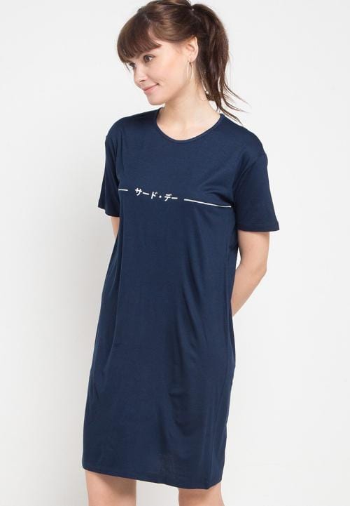 Third Day LTB12D LD lds single line katakana nv Dress Navy