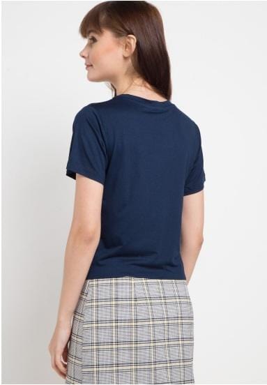 Third Day LTB14E CK crop knot tdsimple nv T-shirt Navy