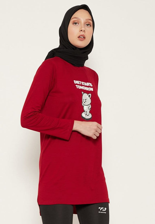 Td Friends LTD02 thirdday mls tido diet maroon hijab lengan panjang wanita