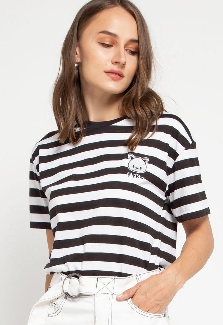 Td Friends LTD44 thirdday stripe black white tido dakir kaos casual wanita