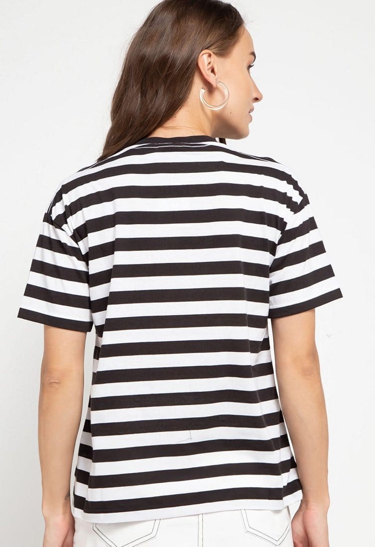 Td Friends LTD44 thirdday stripe black white tido dakir kaos casual wanita