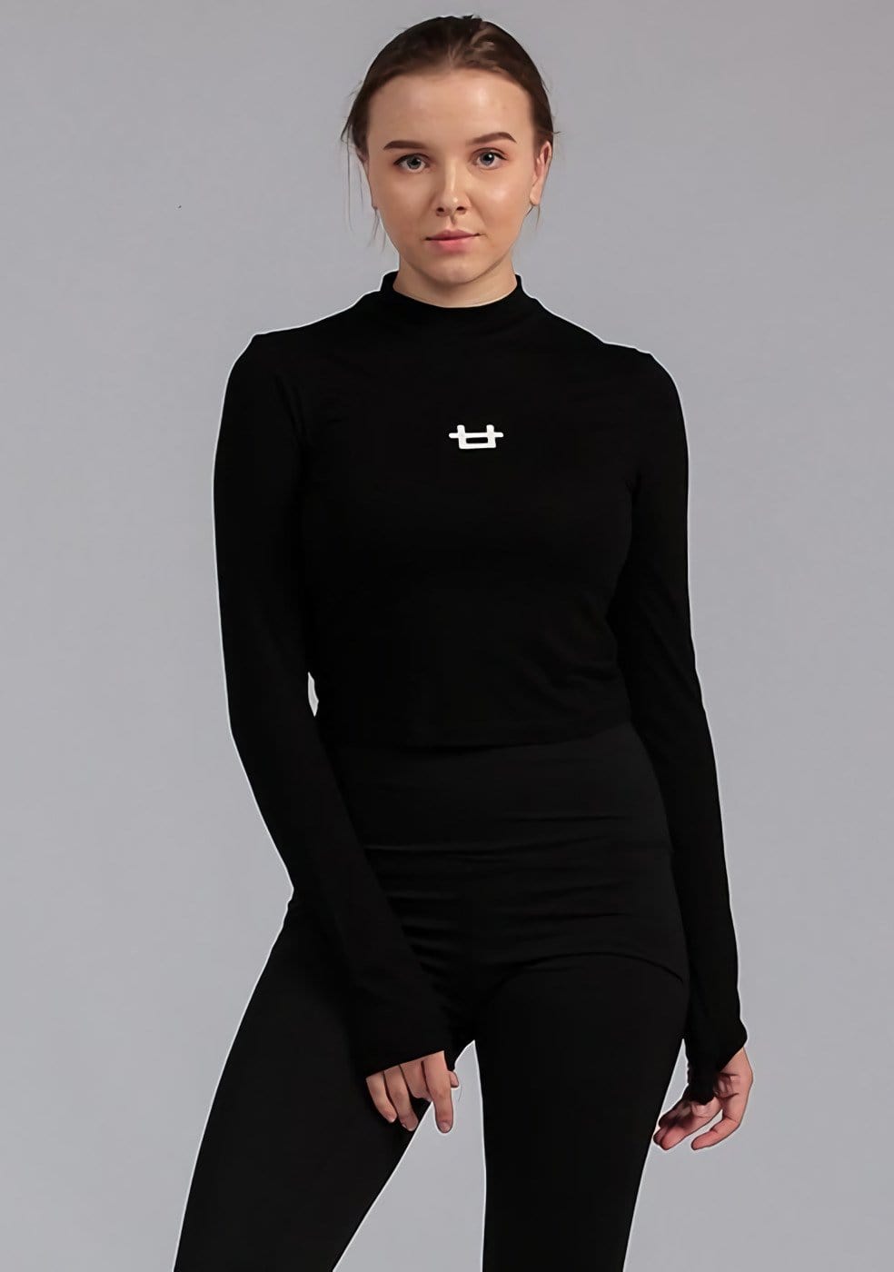 Third Day LTD86 TNLS Turtle Neck Long Sleeve Wanita Logo Hitam