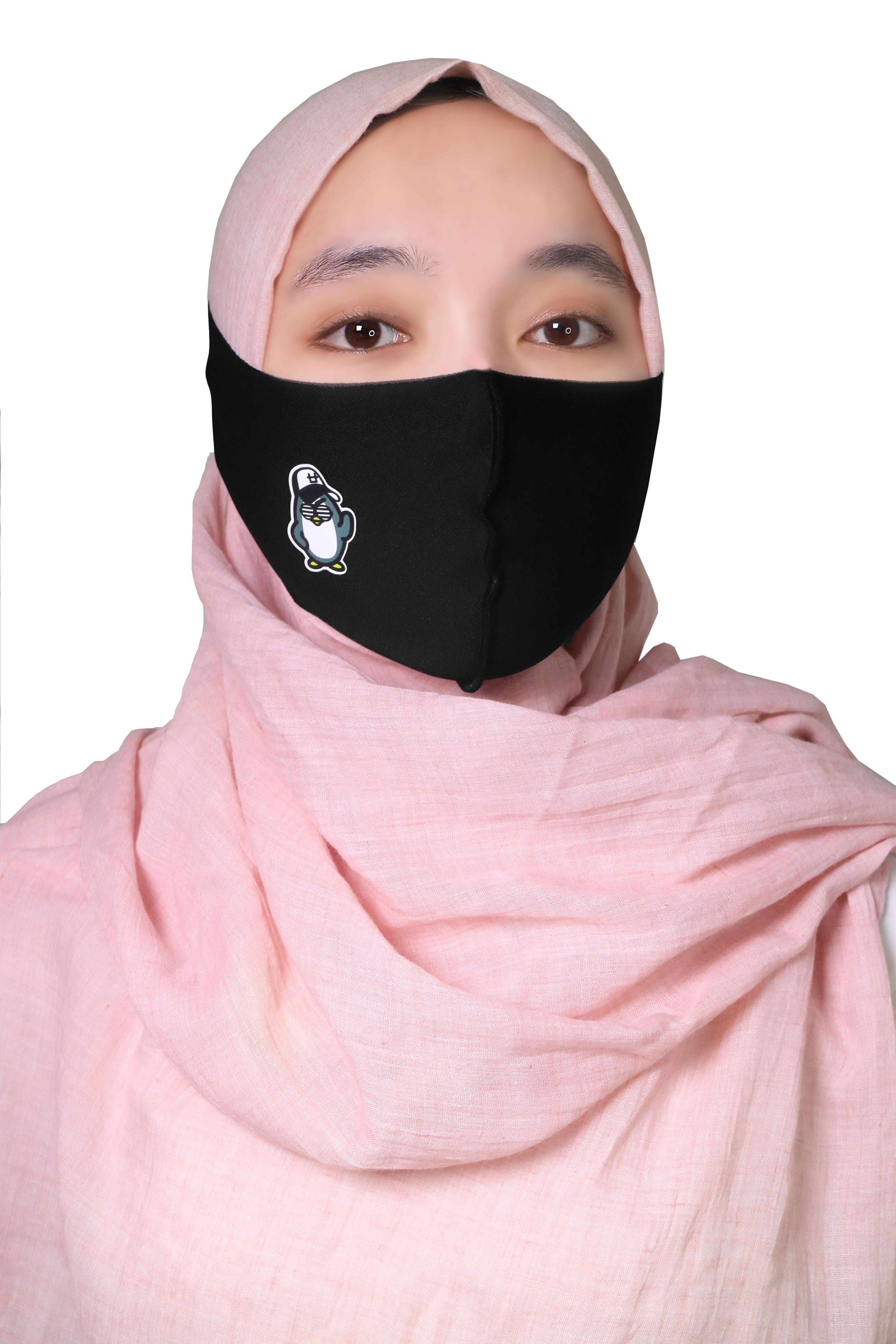 Third Day AMA56 5pcs masker kain hijab perekat velcro td friends hitam