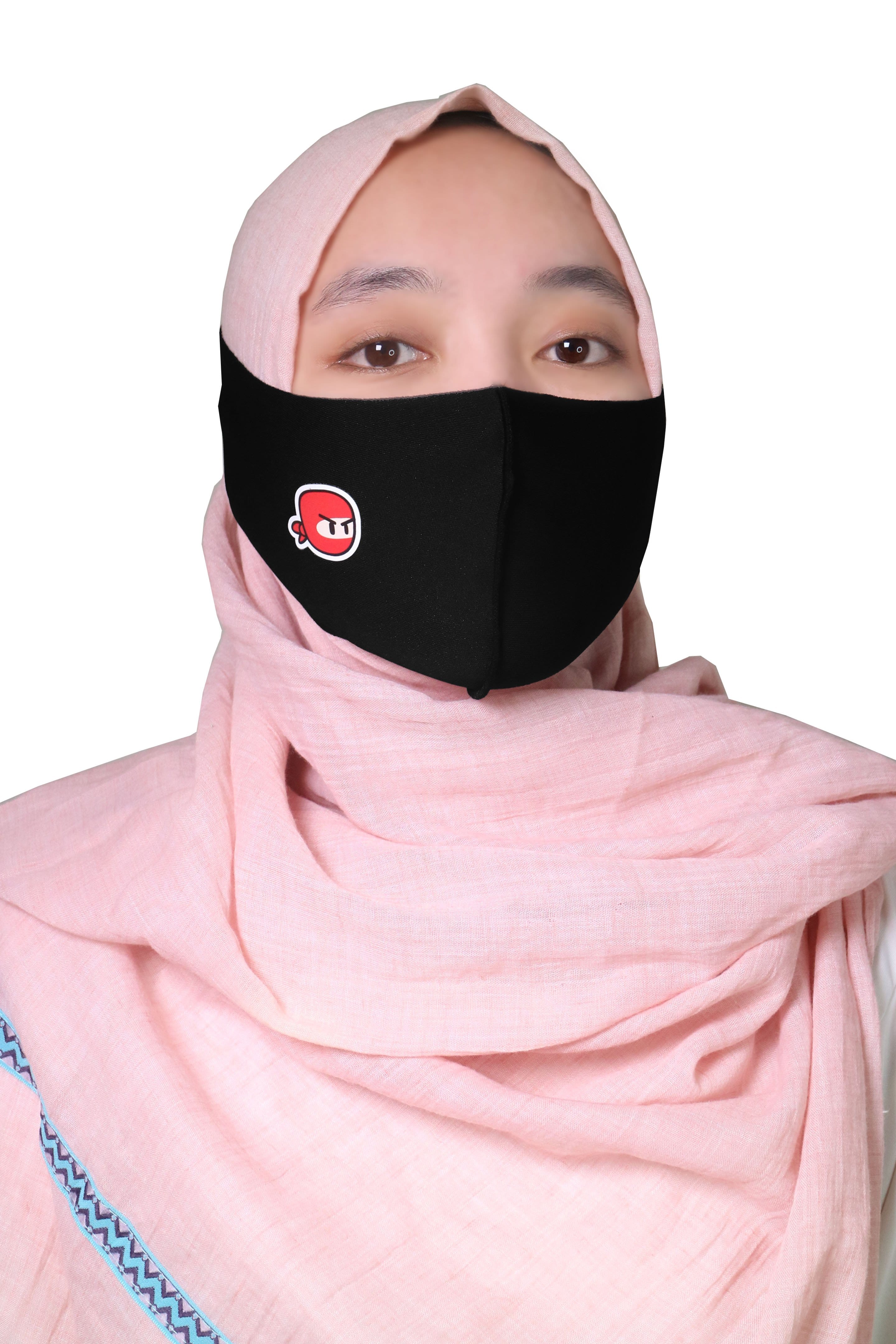 Third Day AMA56 5pcs masker kain hijab perekat velcro td friends hitam